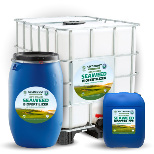 various containers of ascoboost seaweed fertilisers